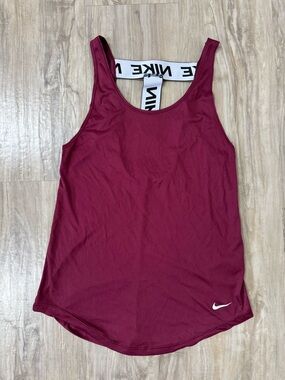Nike Women's Maroon Racerback Tank with White Logo Strap
